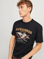 Jack & Jones T-Shirt MICK Crew Neck ecru/sand/nachtblau/rostbraun