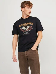 Jack & Jones T-Shirt MICK Crew Neck ecru/sand/nachtblau/rostbraun