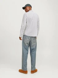 Jack & Jones Langarmhemd Grau/Hellgrau/Weiß