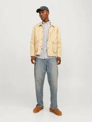 Jack & Jones Langarmhemd Grau/Hellgrau/Weiß