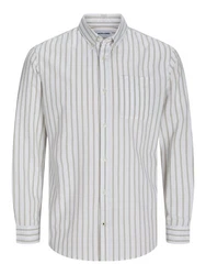 Jack & Jones Langarmhemd Grau/Hellgrau/Weiß
