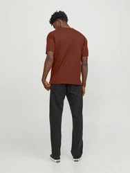 JACK & JONES T-Shirt JORVesterbro kastanienbraun / wei