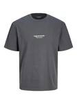 Jack & Jones T-Shirt JORVESTERBRO dunkelgrau/weiß Jack & Jones T-Shirt JORVESTERBRO dunkelgrau/weiß