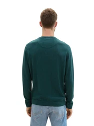 TOM TAILOR Strickpullover Basic Crewneck Knit smaragd