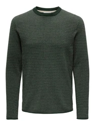 ONLY & SONS Strickpullover Niguel grnmeliert/wei