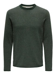 ONLY & SONS Strickpullover Niguel grnmeliert/wei