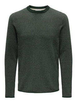 ONLY & SONS Strickpullover Niguel grnmeliert/wei ONLY & SONS Strickpullover Niguel grnmeliert/wei