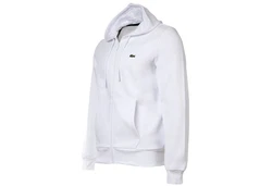 Lacoste Sweatshirt Sweatjacke mit Kapuze Weiß/Creme/Grau