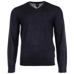 Sweatshirt Herren Strickpullover - Schurwolle, V-Neck, Logo