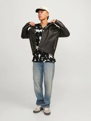 JACK & JONES Hemd Luke Aruba pastellgelb/schwarz/weiß