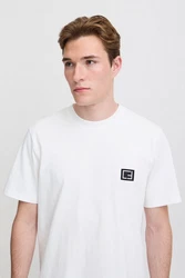 Casual Friday T-Shirt CFTHOR Tee mit Logo Badge Weiß/Creme