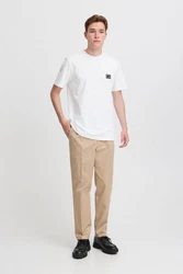 Casual Friday T-Shirt CFTHOR Tee mit Logo Badge Weiß/Creme