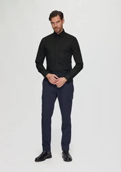 s.Oliver BLACK LABEL Langarmhemd Tailored Fit Businesshemd Schwarz