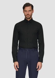 s.Oliver BLACK LABEL Langarmhemd Tailored Fit Businesshemd Schwarz