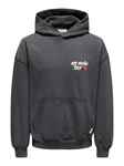 ONLY & SONS Hoodie Pullover Kapuze druck Känguru Tasche locker (7845) Grau (7845-3)