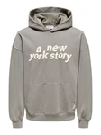 ONLY & SONS Hoodie Pullover Kapuze druck Känguru Tasche locker (7845) Grau (7845)