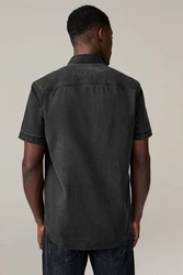 Next Kurzarmhemd im Western-Stil Schwarz/Dunkelgrau/Grau