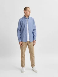 SELECTED HOMME Langarmhemd taubenblau