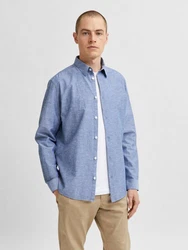 SELECTED HOMME Langarmhemd taubenblau