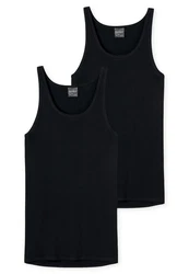 Schiesser Unterhemd Original Classics Schwarz/Dunkelblau/Dunkelgrau