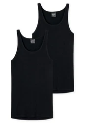 Schiesser Unterhemd Original Classics Schwarz/Dunkelblau/Dunkelgrau
