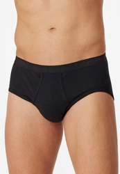 Schiesser Slip Original Classics (2er Pack) mit Eingriff Schwarz/Braun