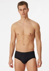 Schiesser Slip Original Classics (2er Pack) mit Eingriff Schwarz/Braun