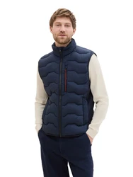 TOM TAILOR Hybrid Steppweste Dunkelblau/Hellblau/Blau