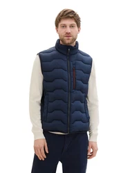 TOM TAILOR Hybrid Steppweste Dunkelblau/Hellblau/Blau