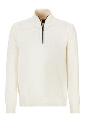 BOSS ORANGE Strickpullover Kurano mit Stehkragen Creme/Gelb/Weiß/Orange/Beige