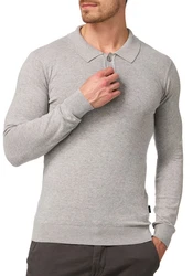 Indicode Polokragenpullover INBarner Grau/Hellgrau