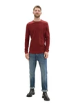 TOM TAILOR Strickpullover Rundhals burgunderrot/dunkelrot melange