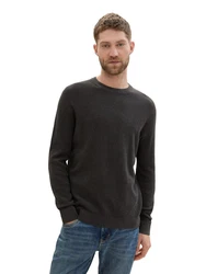 TOM TAILOR Strickpullover Rundhals schwarz