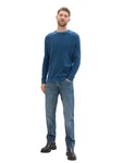 TOM TAILOR Strickpullover Rundhals Blau/Hellblau/Grau