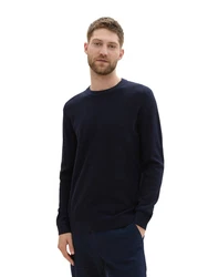 TOM TAILOR Strickpullover Rundhals marine