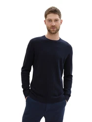 TOM TAILOR Strickpullover Rundhals marine