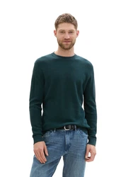 TOM TAILOR Strickpullover Rundhals Türkis/Dunkelgrün/Blau/Grün/Hellblau