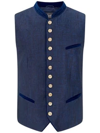 Trachtenweste Trachten Weste Herren Mane blau (1-tlg) blau