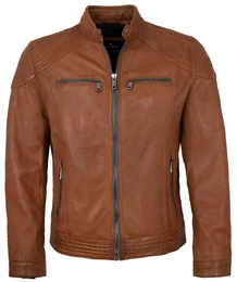 Lederjacke MSParker - Herren Lederjacke Lammnappa cognac