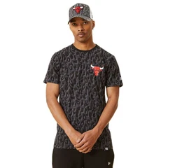 New Era T-Shirt NBA Seasonal AOP Chicago Bulls Schwarz/Orange/Rot