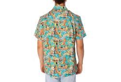 King Kerosin Kurzarmhemd Hemd 50s Vacation blau