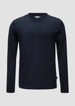 s.Oliver BLACK LABEL Langarmshirt mit Reißverschluss Dunkelblau