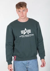 ALPHA INDUSTRIES Sweatshirt dunkelgrn/wei