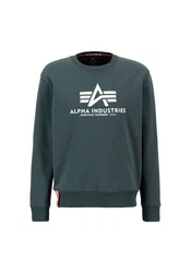ALPHA INDUSTRIES Sweatshirt dunkelgrn/wei