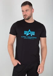 Alpha Industries Herren Basic T-Shirt Blau/Hellblau/Schwarz