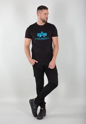 Alpha Industries Herren Basic T-Shirt Blau/Hellblau/Schwarz