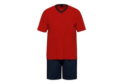 Ammann Shorty GOTS Schlafanzug (2 tlg) Rot/Dunkelrot