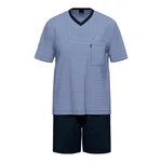 Ammann Shorty GOTS Schlafanzug (2 tlg) Blau/Dunkelblau/Grau/Hellblau