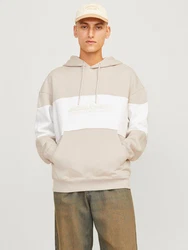 JACK & JONES Sweatshirt 'JJELegacy'BLOCKING SWEAT HOOD Beige