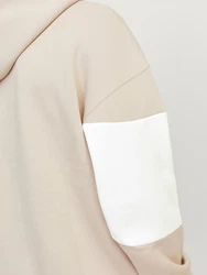 JACK & JONES Sweatshirt 'JJELegacy'BLOCKING SWEAT HOOD Beige